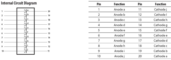 Schematic for indicator bar LED module Schematic for indicator bar LED module